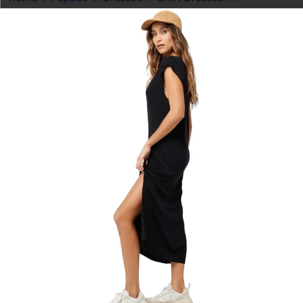 NWT L Space Robyn Black Notch Neck T-Shirt Dress, Cover Up - size Small